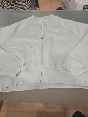 Under Armour Pale Gray Full-Zip Crew Jacket